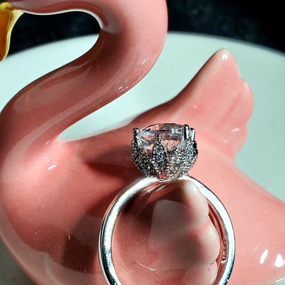 Kate 1ct White Topaz Ring 925 Sterling Silver - Picture 7 of 15